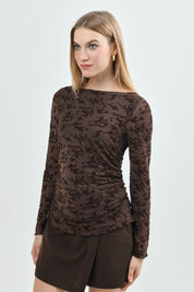 Polera Slim Mujer Café Oscuro
