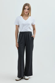 Pantalón Buzo Mujer Basta Evasee Gris Oscuro