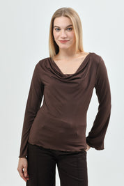 Polera Mujer Slim Café Oscuro