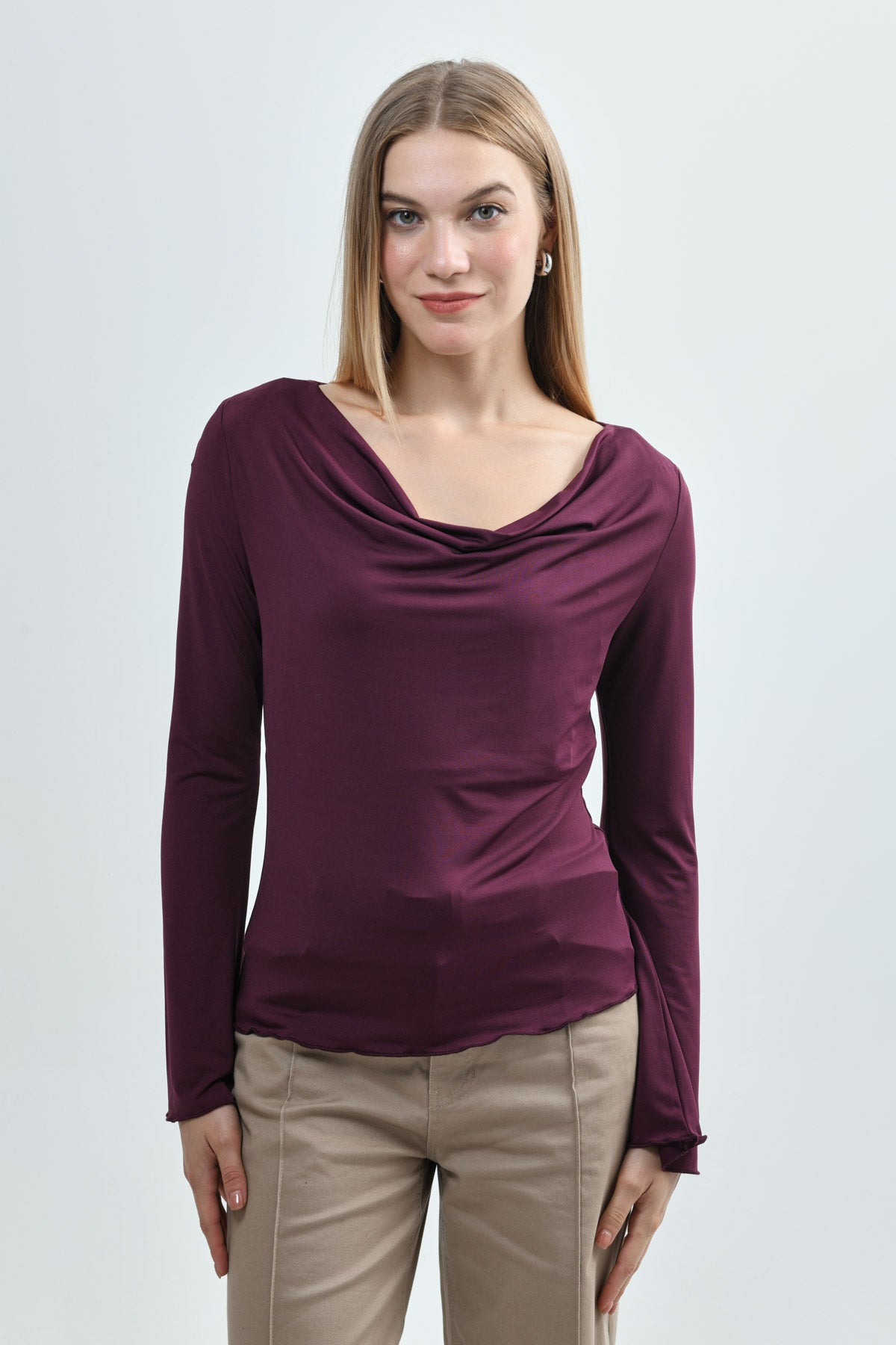 Polera Mujer Slim Vino