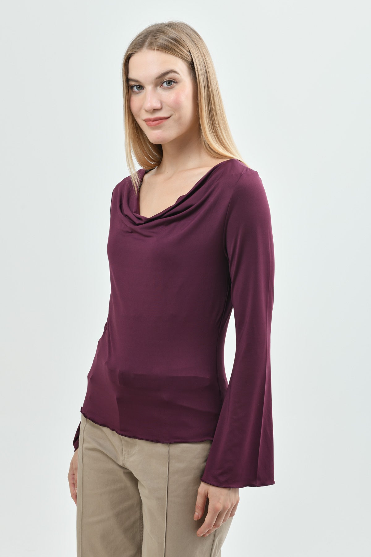 Polera Mujer Slim Vino