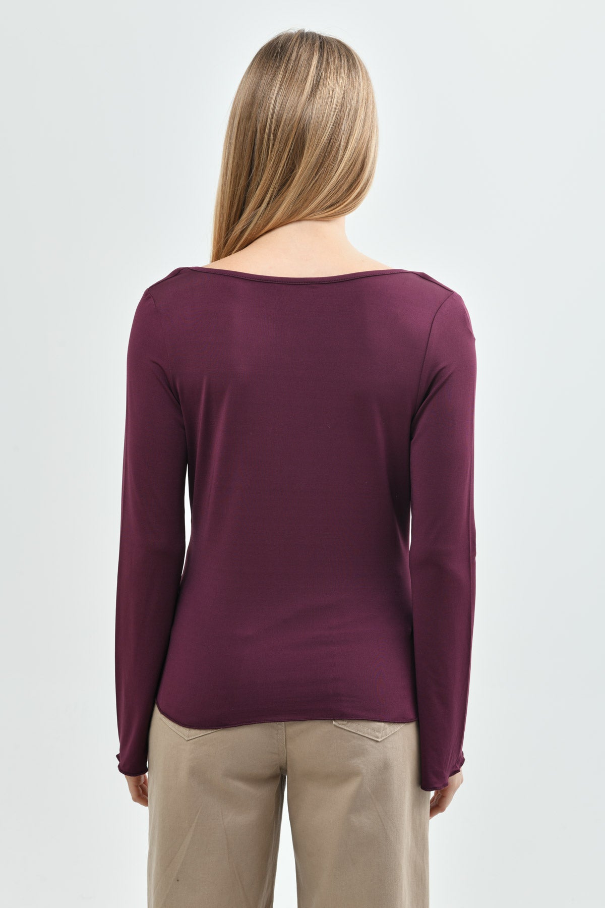 Polera Mujer Slim Vino