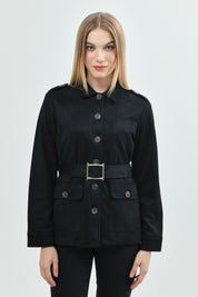 Chaqueta Mujer Regular Negro