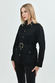 Chaqueta Mujer Regular Negro
