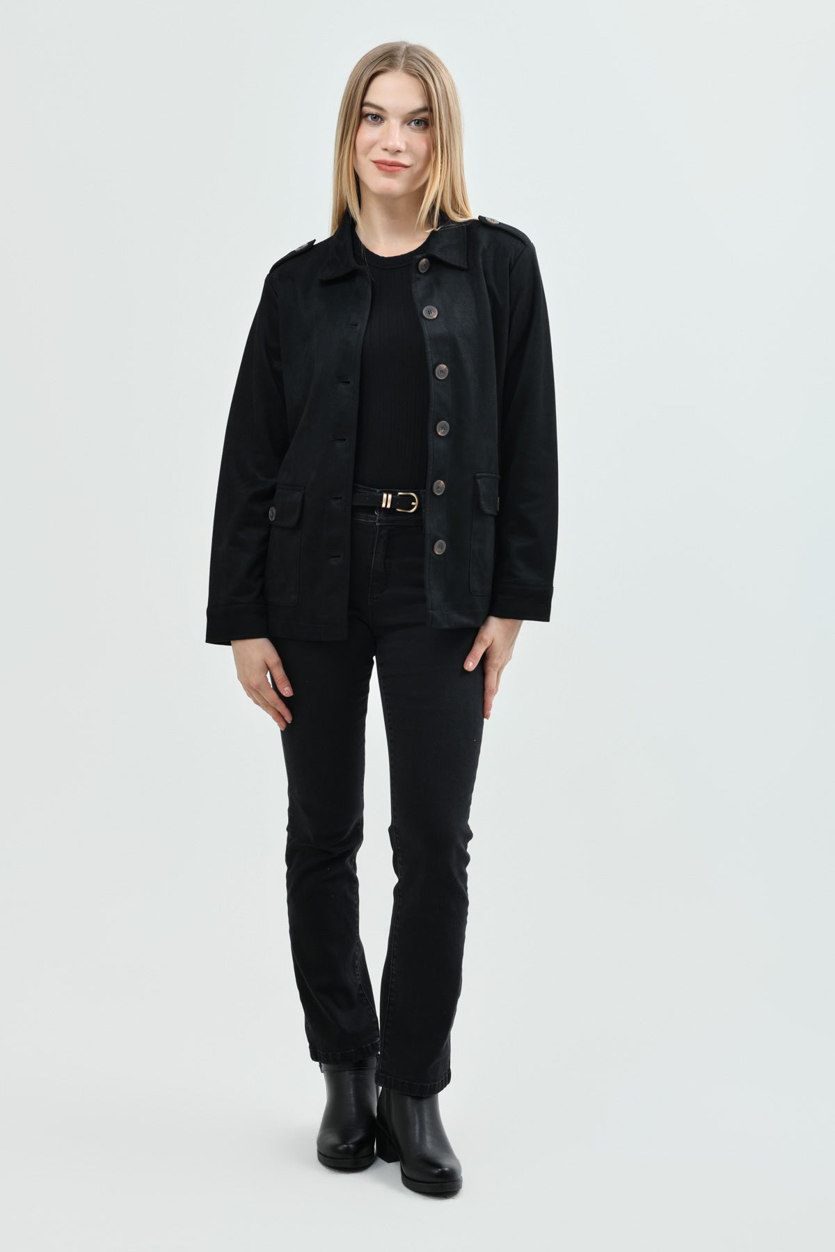 Chaqueta Mujer Regular Negro