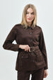 Chaqueta Mujer Regular Café Oscuro