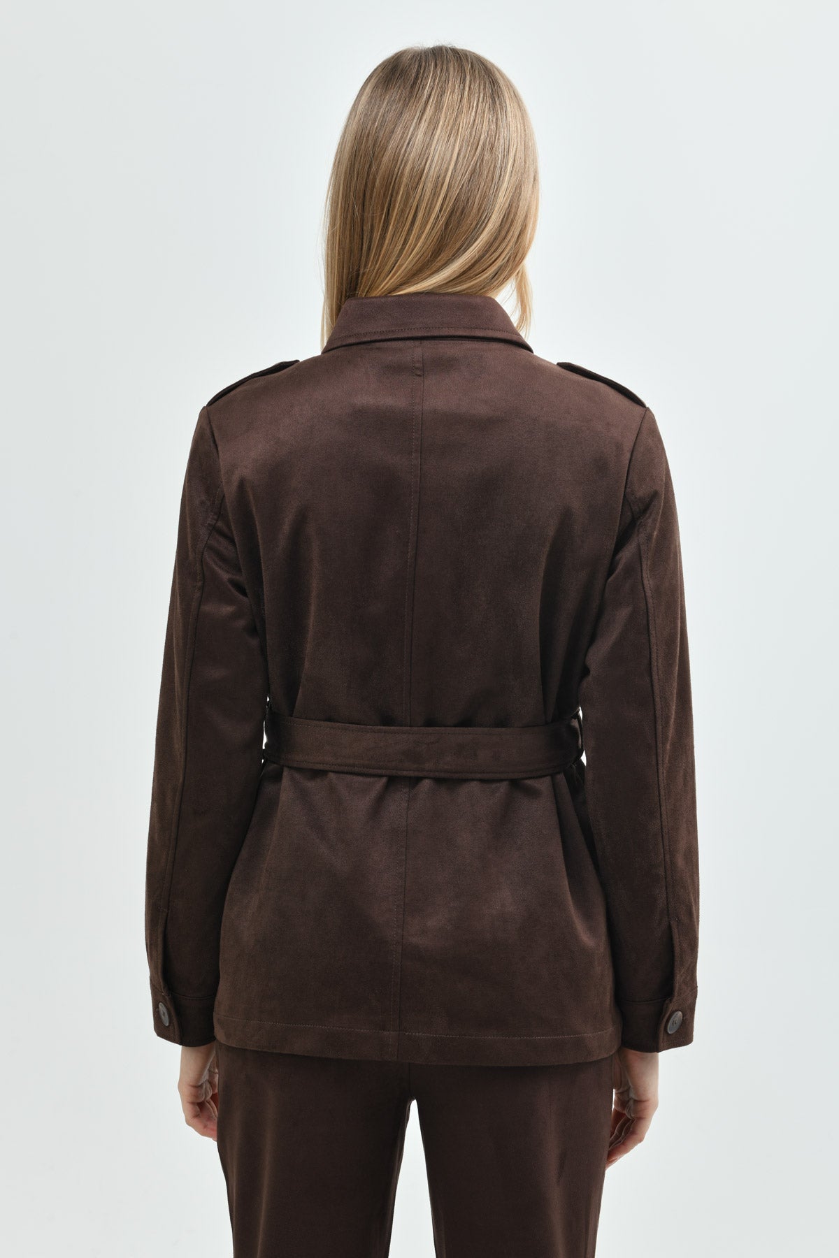 Chaqueta Mujer Regular Café Oscuro