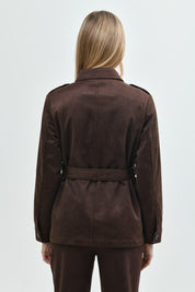 Chaqueta Mujer Regular Café Oscuro