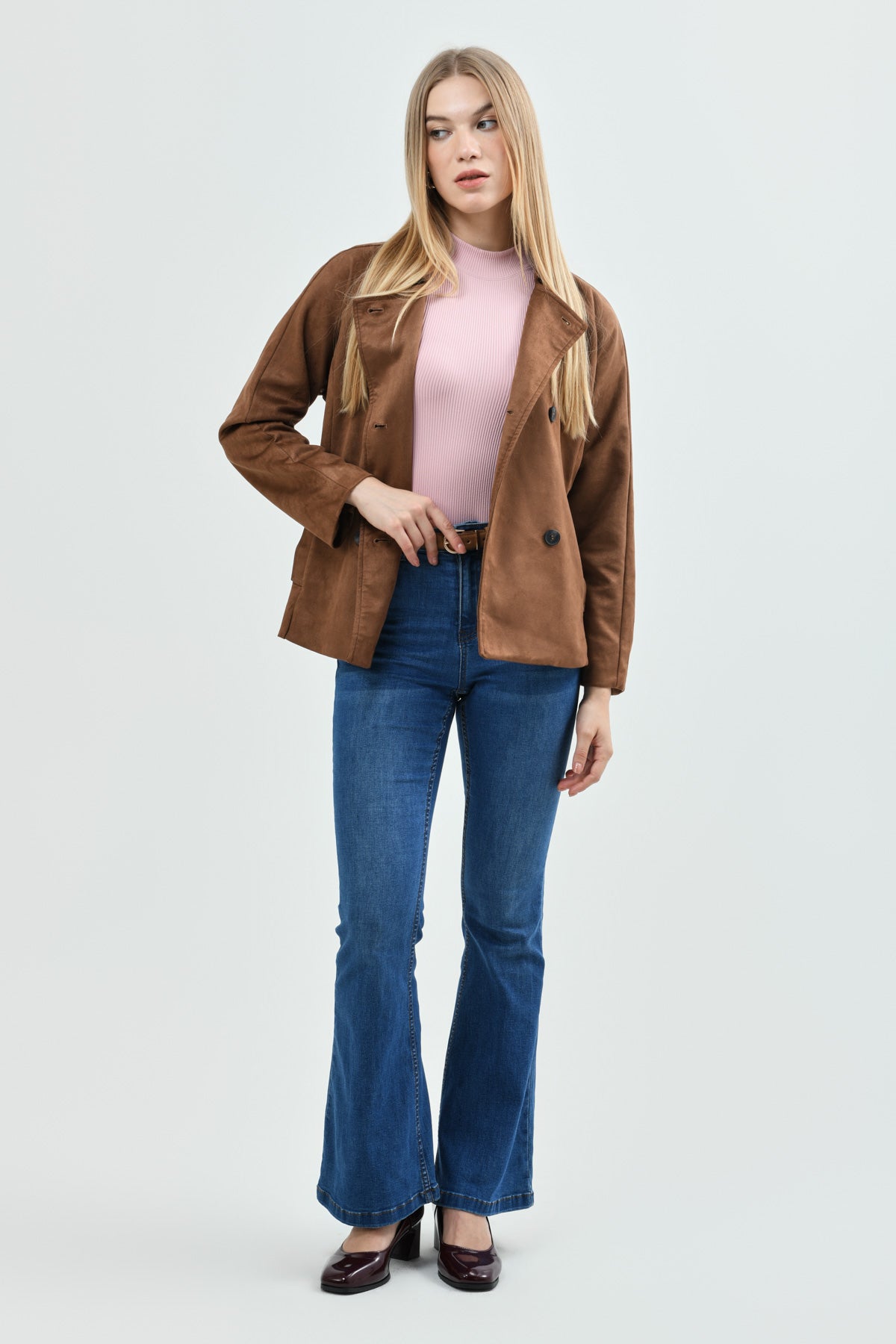 Chaqueta Mujer Regular Camel