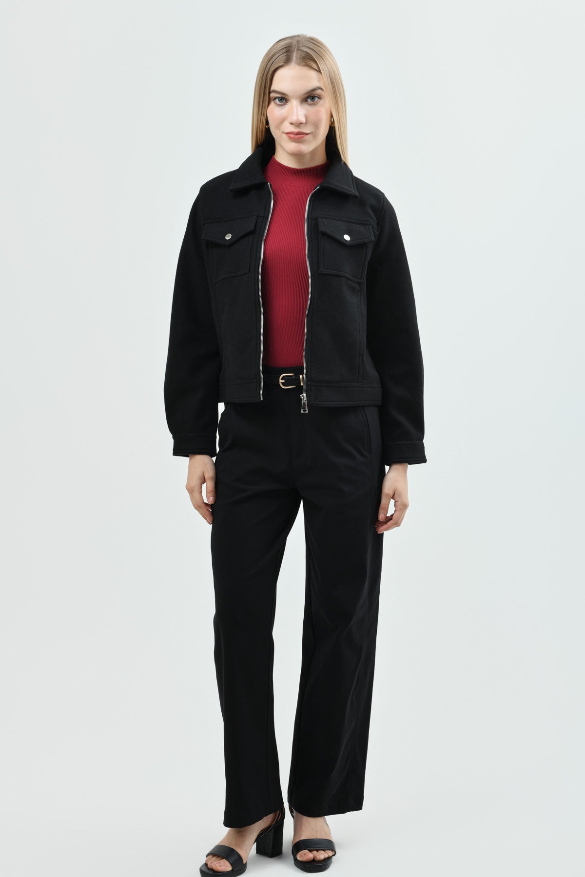 Chaqueta Mujer Regular Negro