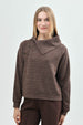 Sweater Mujer Classic Cuello Camisero Café Oscuro