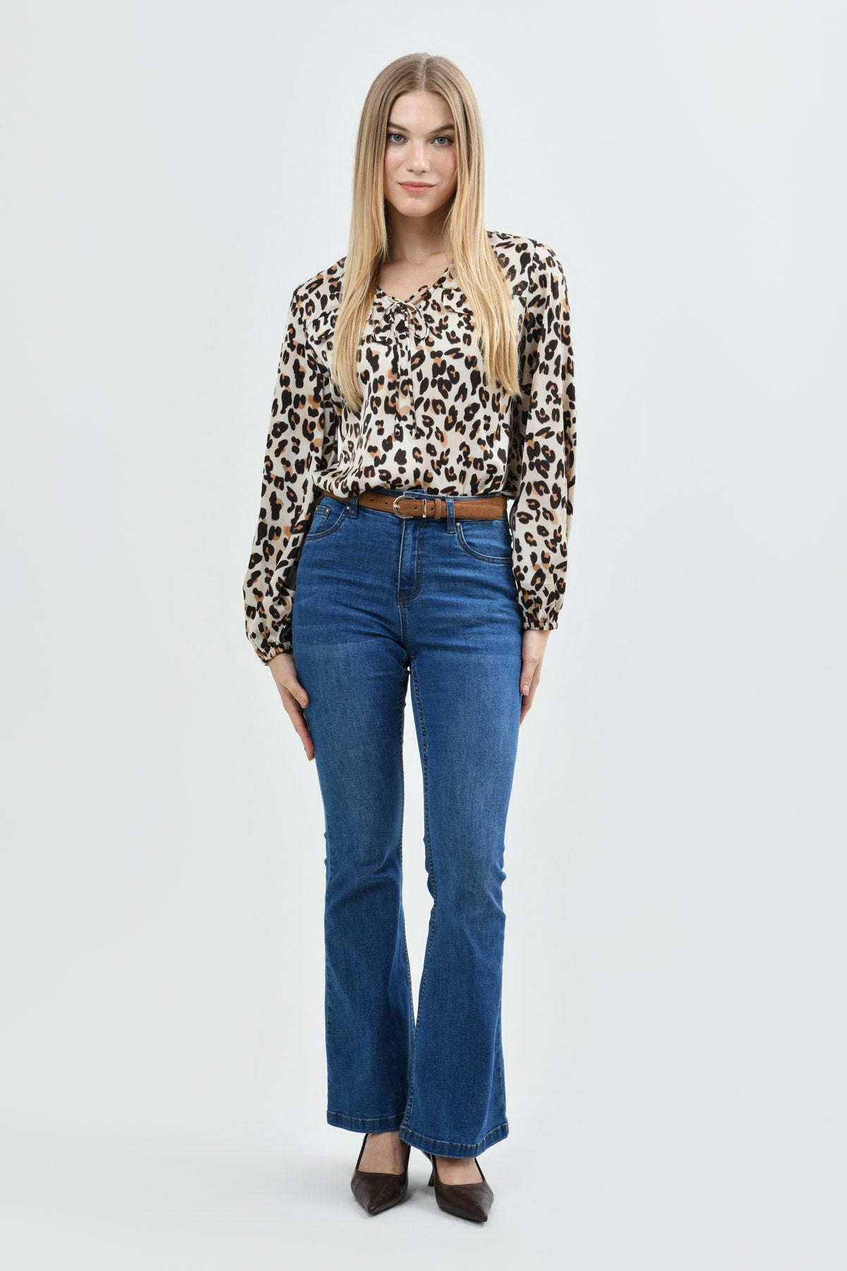 Blusa Mujer Clásica Café