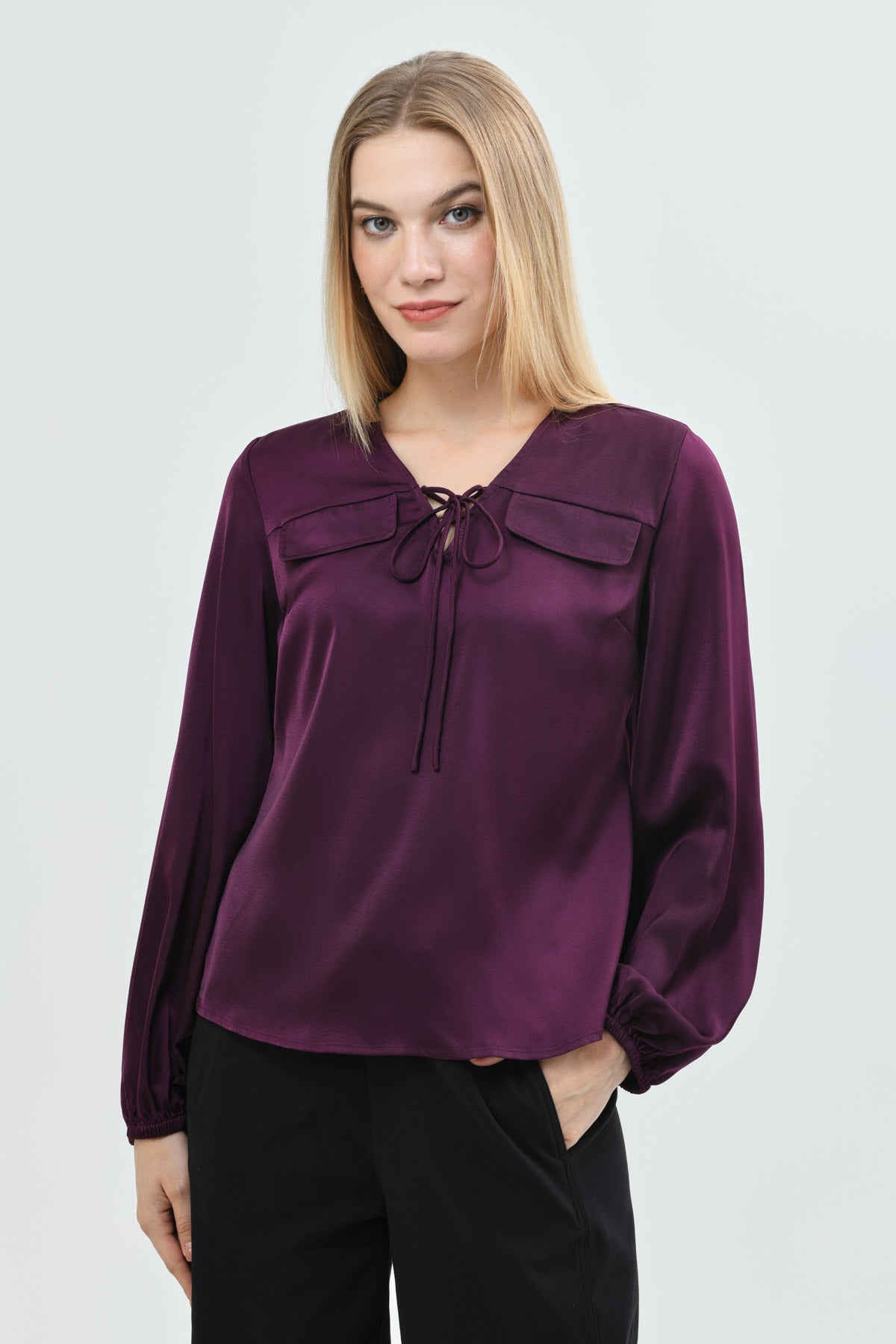 Blusa Mujer Clásica Vino