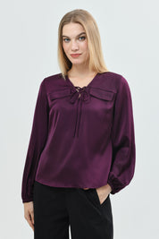 Blusa Mujer Clásica Vino