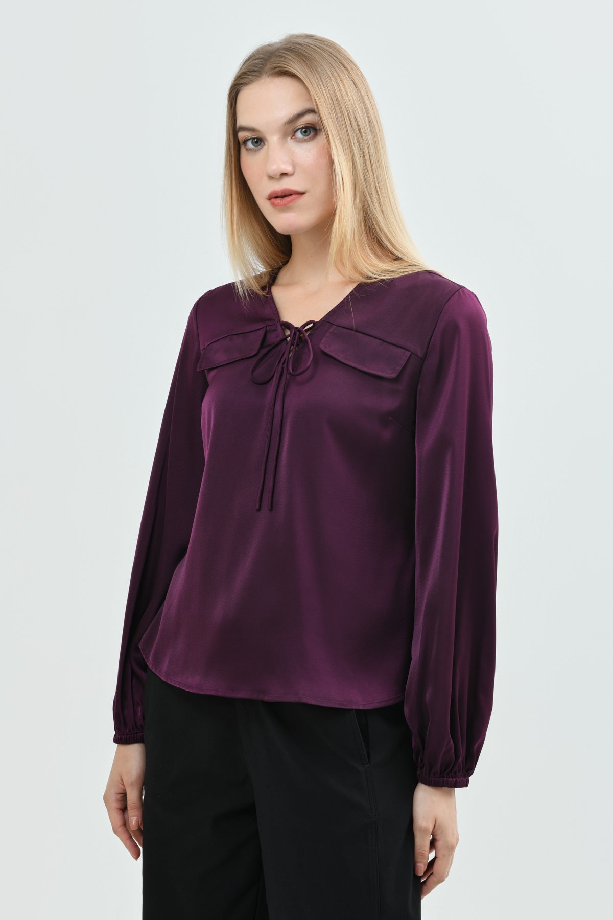 Blusa Mujer Clásica Vino