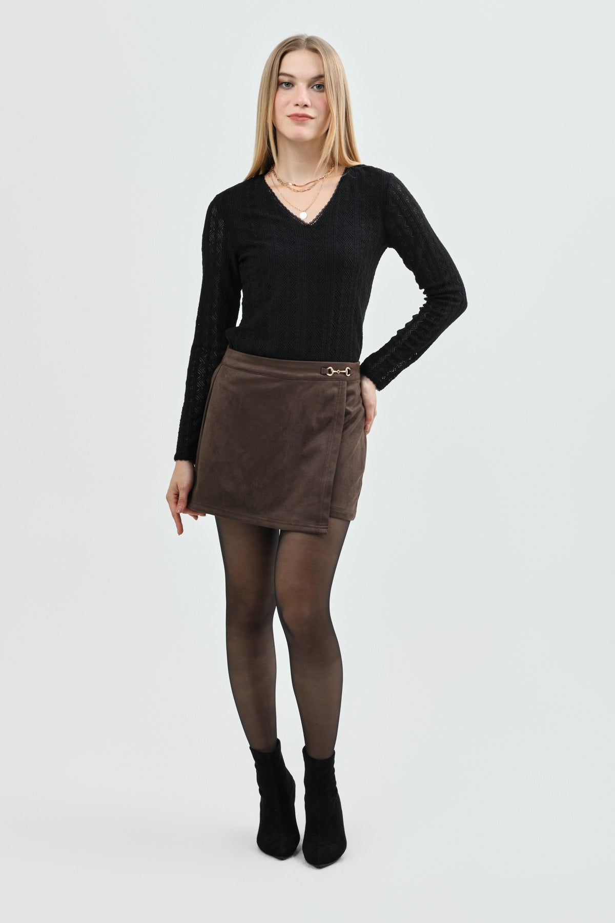 Falda Mujer Falda Short Chocolate
