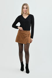 Falda Mujer Falda Short Camel