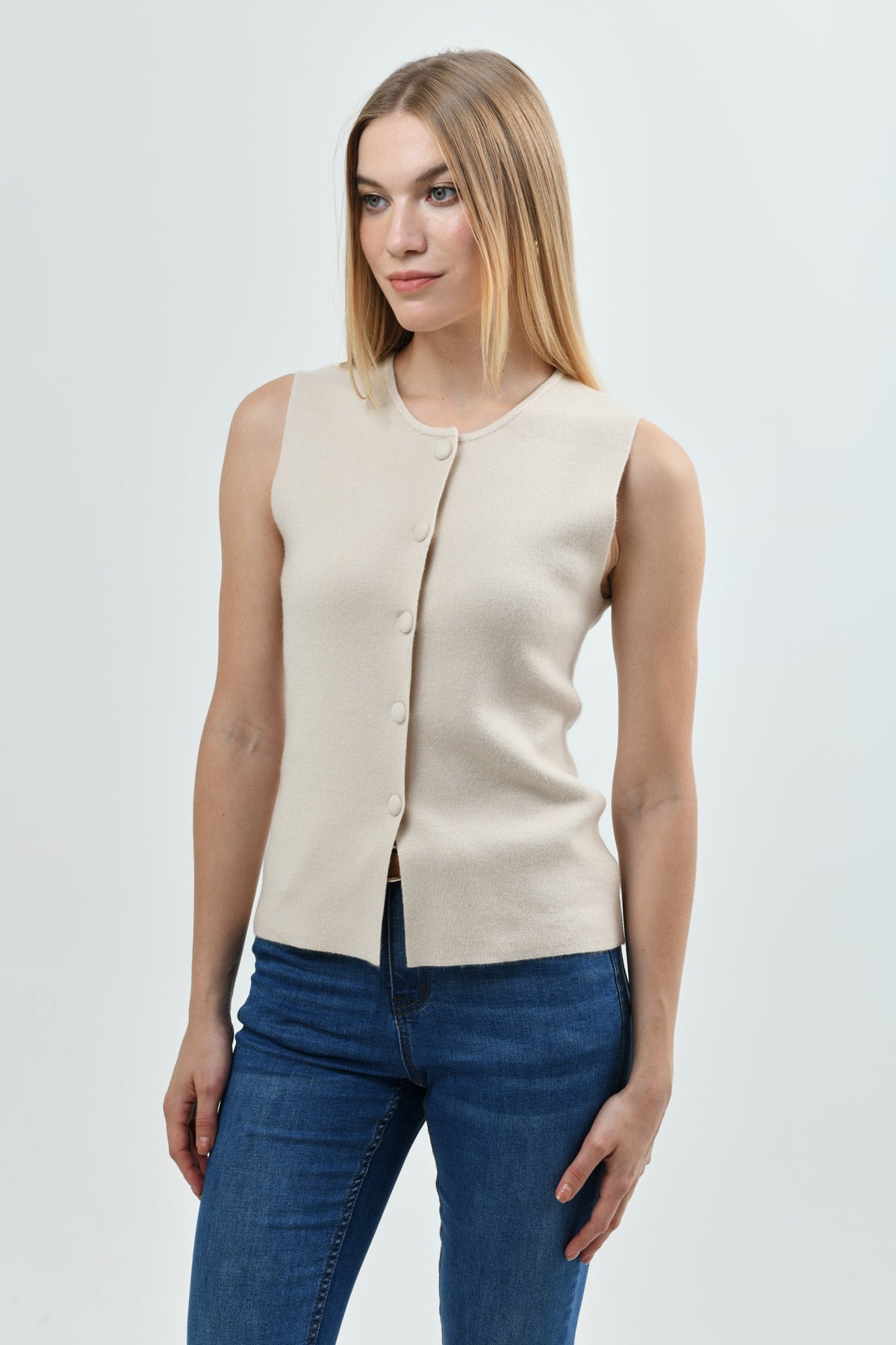 Sweater Mujer Slim Beige
