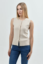 Sweater Mujer Slim Beige
