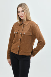 Chaqueta Mujer Regular Camel