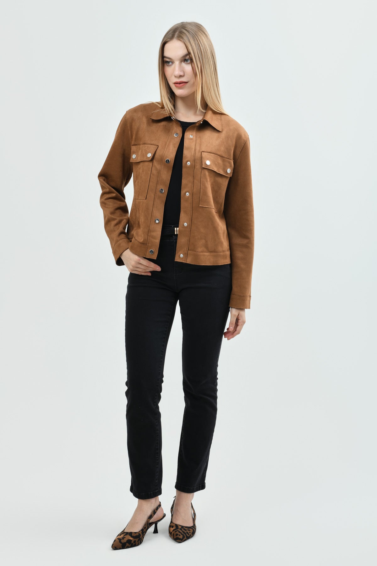 Chaqueta Mujer Regular Camel