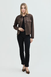 Chaqueta Mujer Regular Chocolate