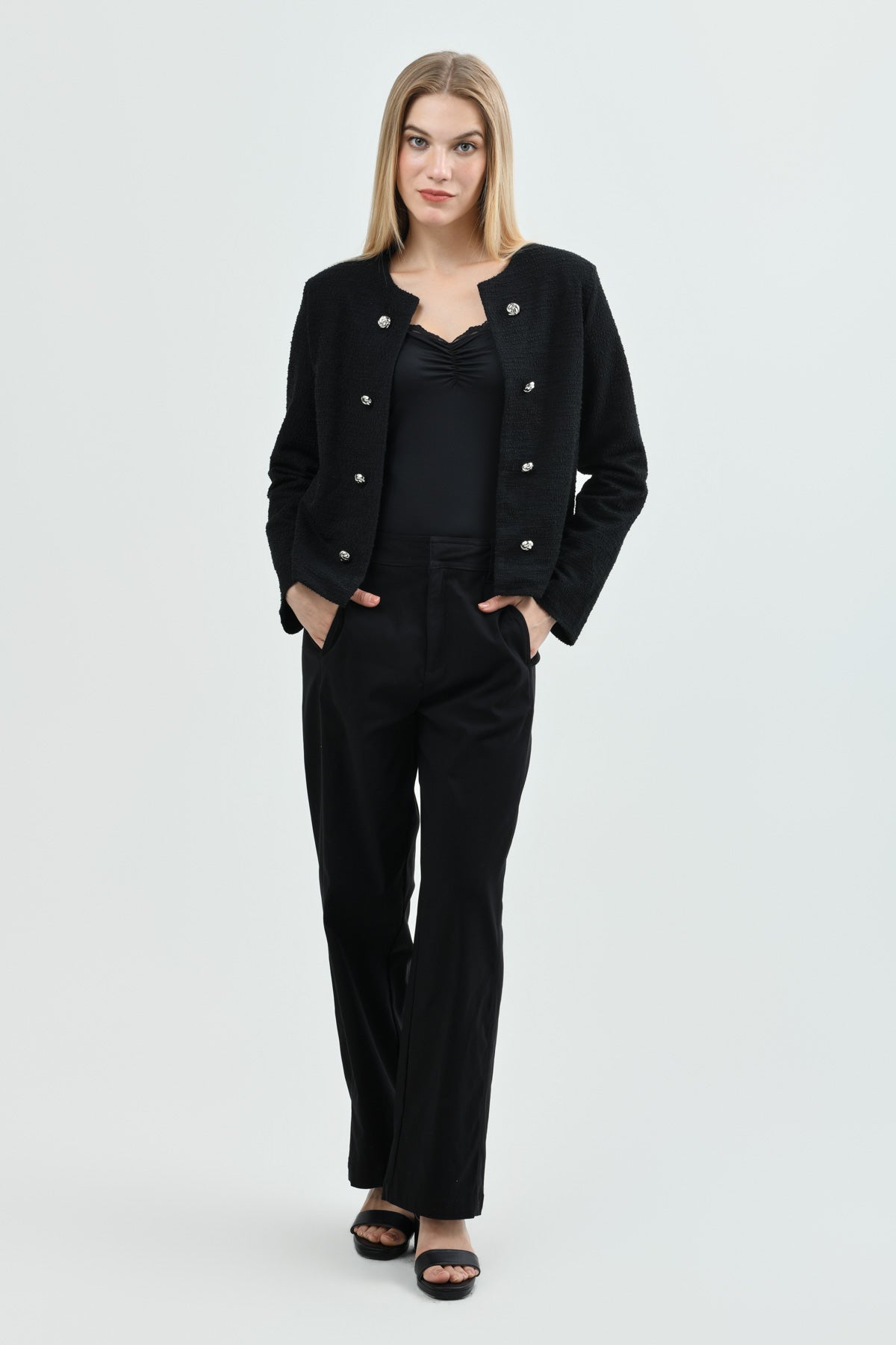Chaqueta Mujer Regular Negro