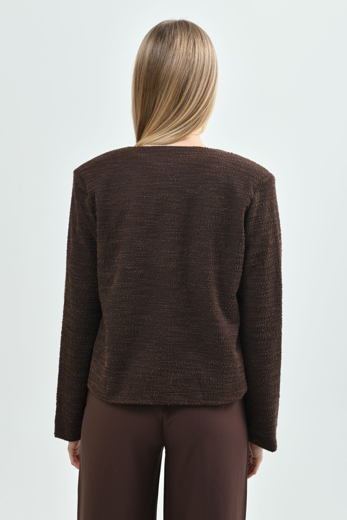 Chaqueta Mujer Regular Café Oscuro