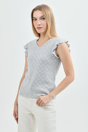Sweater Mujer Regular Gris Claro