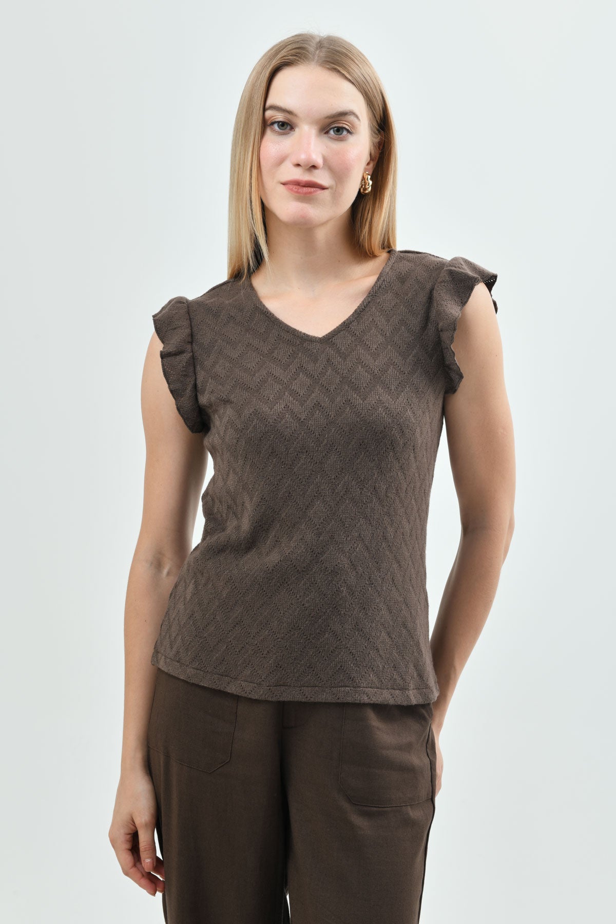 Sweater Mujer Regular Café Claro