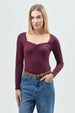 Polera Mujer Slim Fit Vino