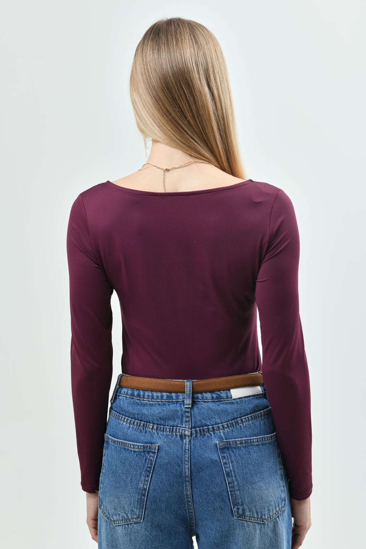 Polera Mujer Slim Fit Vino