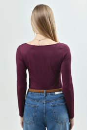 Polera Mujer Slim Fit Vino