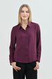 Blusa Mujer Cuello Camisero Vino