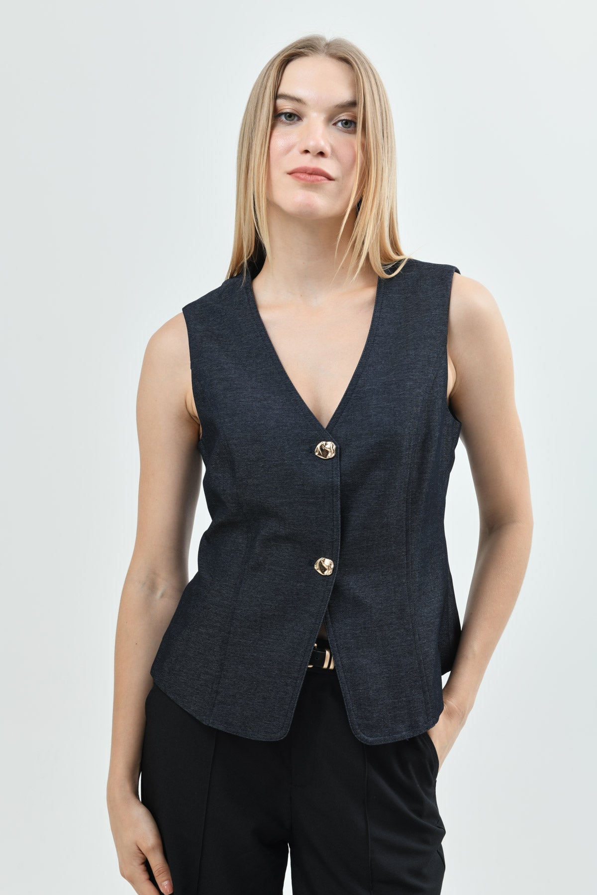 Chaqueta Mujer Slim Azul Oscuro