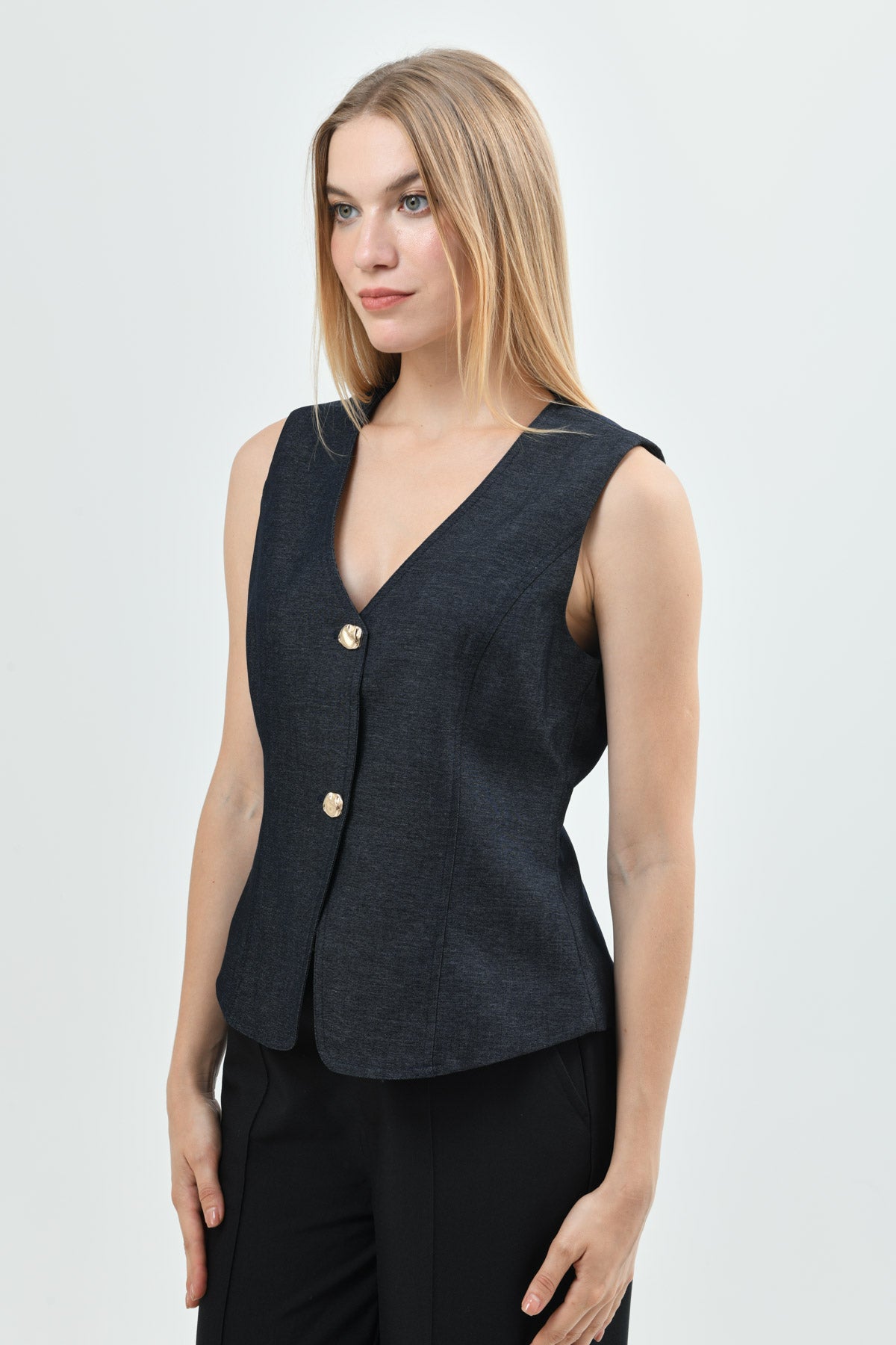 Chaqueta Mujer Slim Azul Oscuro