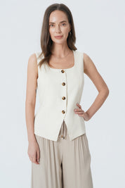 Blazer Regular Mujer Beige