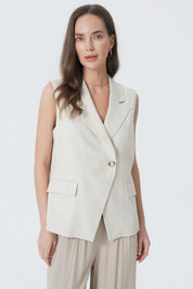 Blazer Slim Mujer Arena