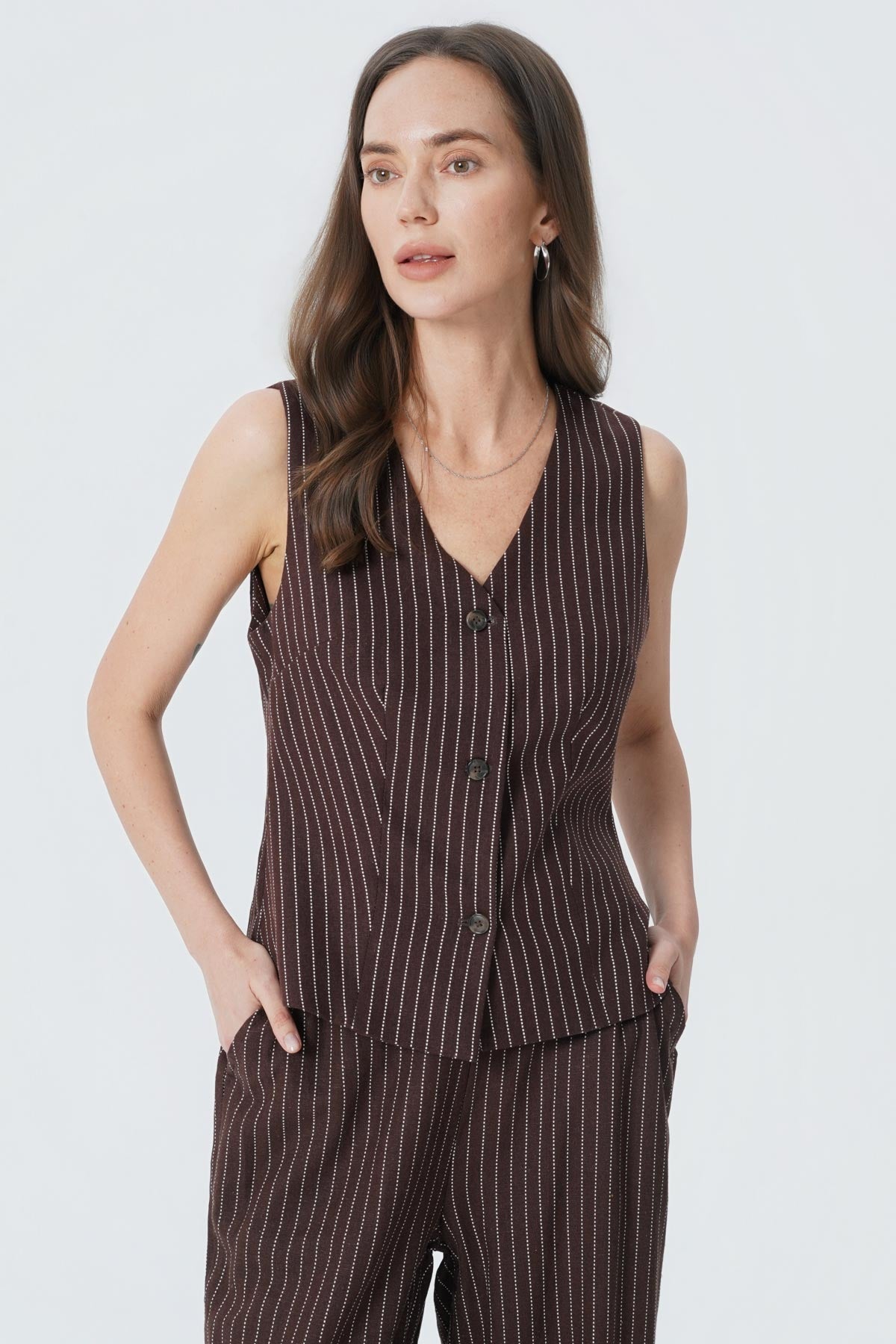 Blazer Regular Mujer Café