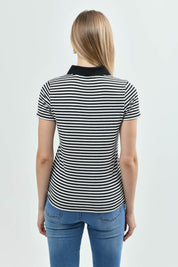 Sweater Mujer Regular Cuello Camisero Negro