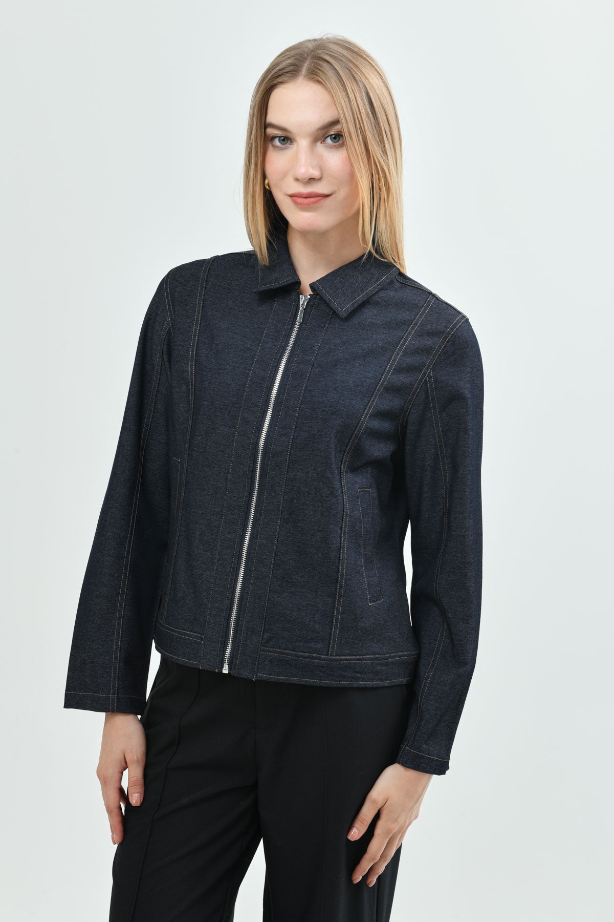 Chaqueta Mujer Slim Azul Oscuro