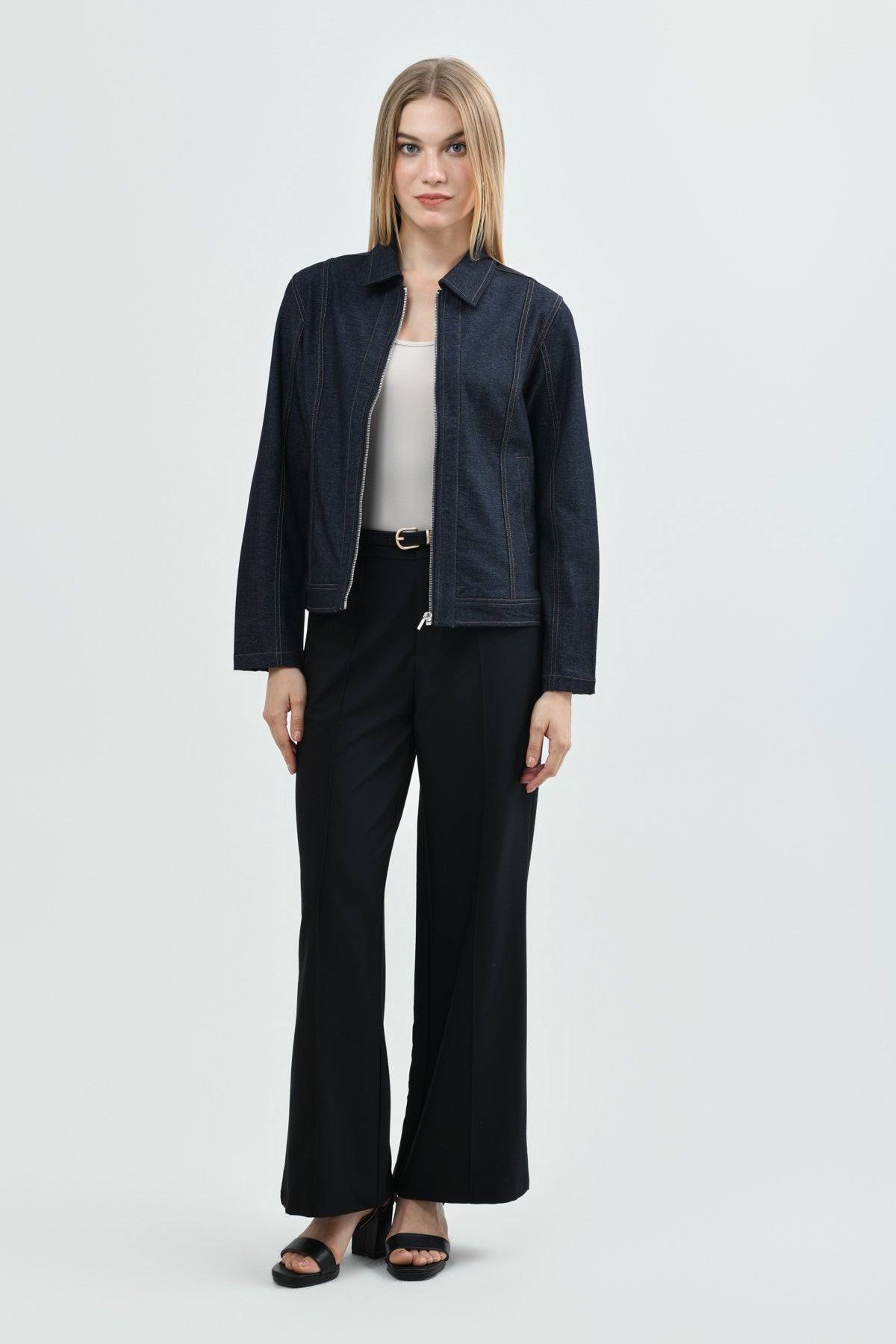 Chaqueta Mujer Slim Azul Oscuro