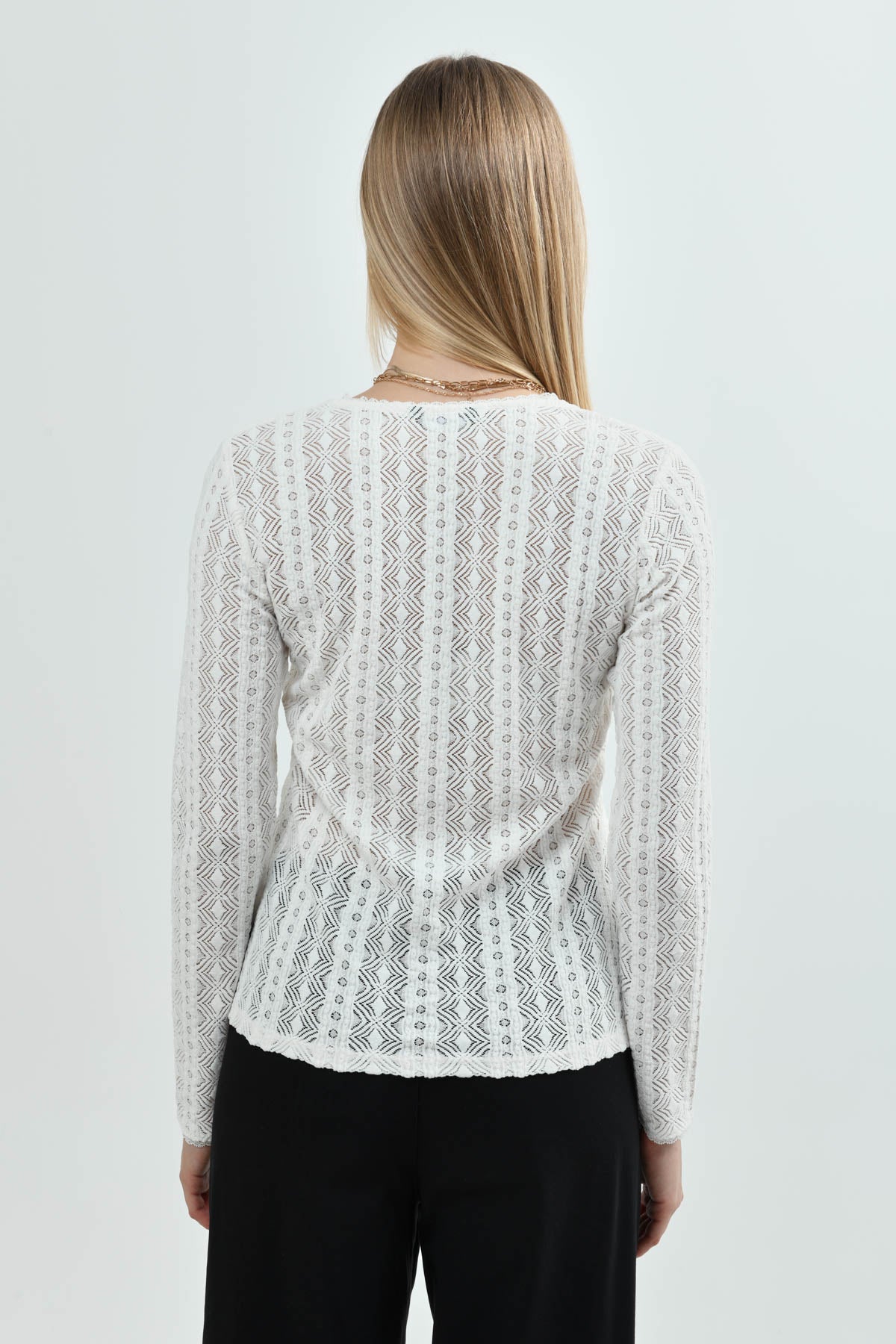 Polera Mujer Slim Crema