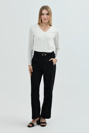 Polera Mujer Slim Crema