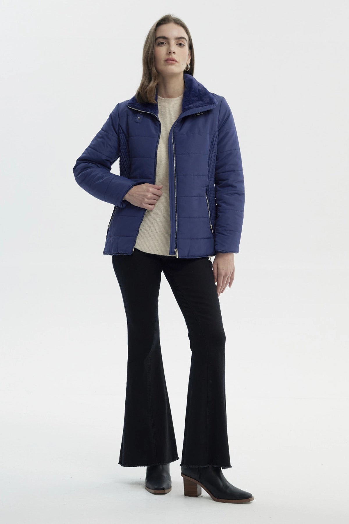 Parka Mujer Slim Azul