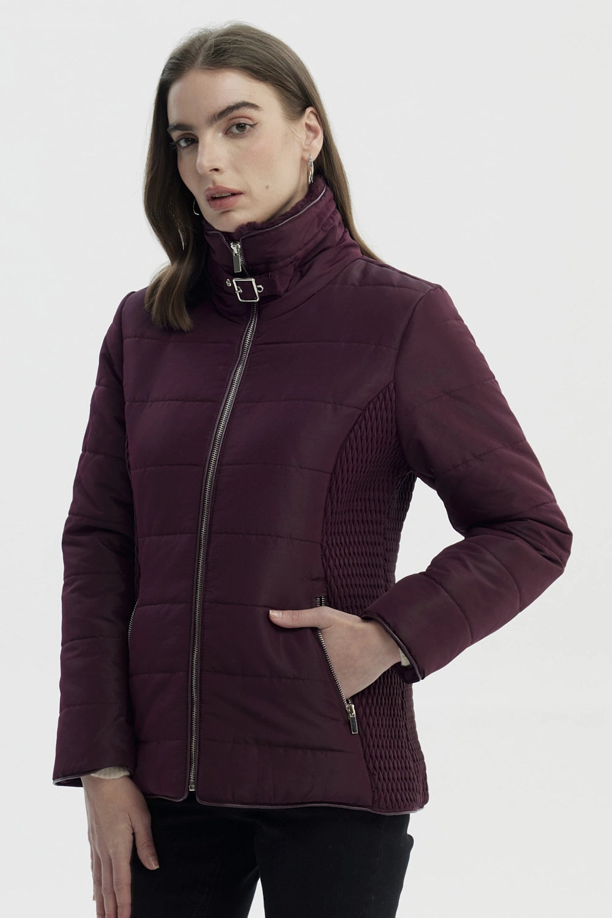 Parka Mujer Slim Rojo