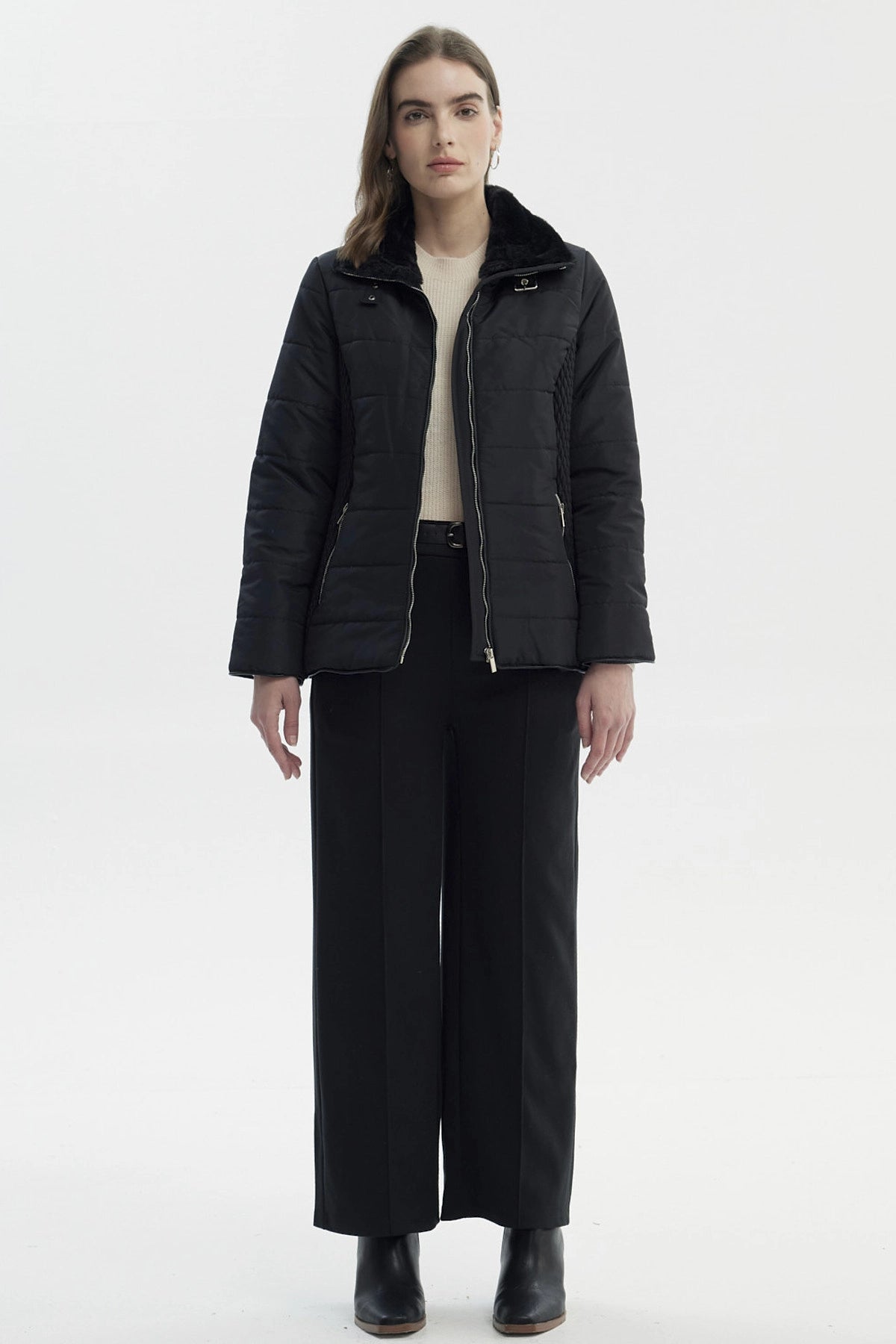 Parka Mujer Slim Negro