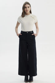 Pantalón Mujer Wide Leg Negro