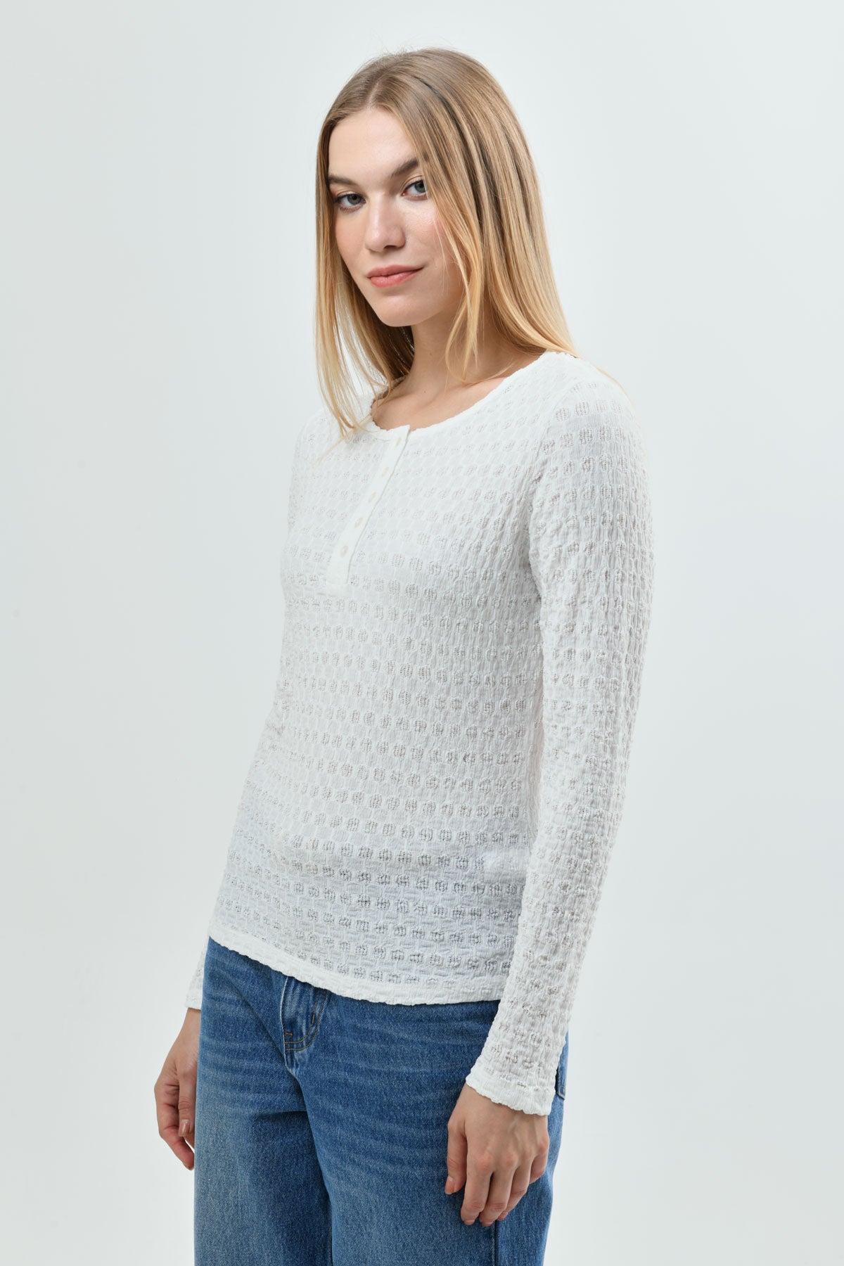 Polera Mujer Slim Fit Crudo