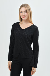 Polera Ajustado Mujer Negro